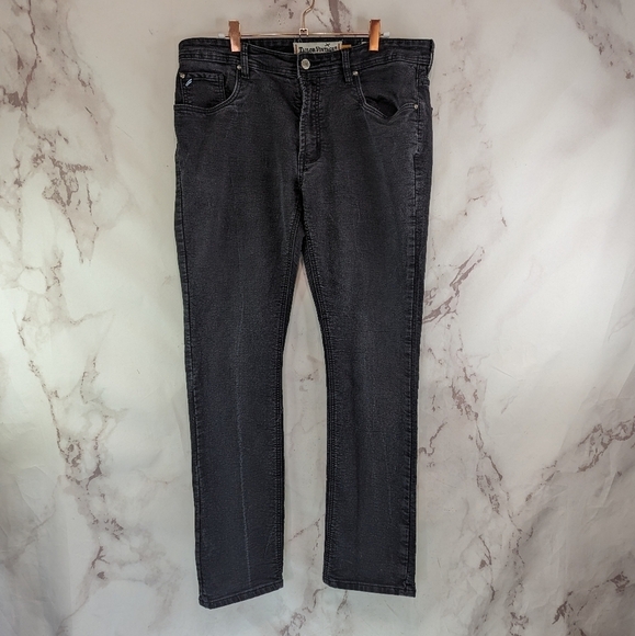 Tailor Vintage Jeans Men 36 X 32 Black Denim Straight Skinny Canaan Slim Fit - Picture 1 of 11